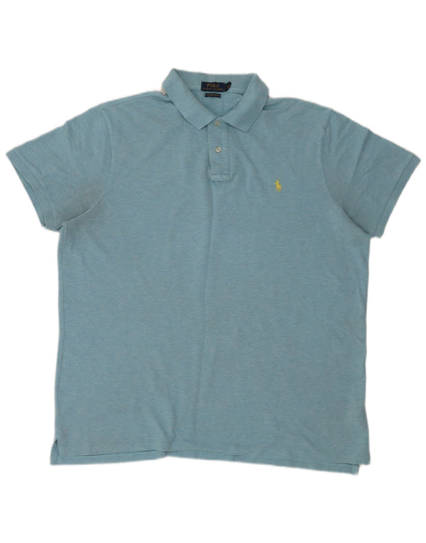 Ralph Lauren Herren Custom Slim Fit Poloshirt 2XL Blau Baumwolle