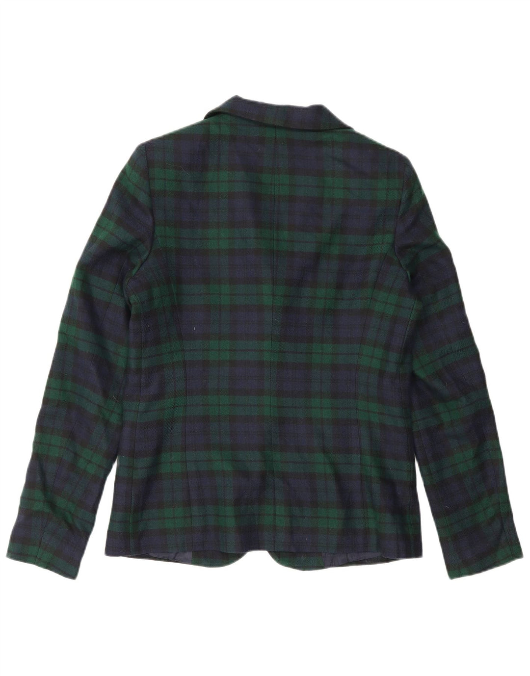 Paio Crippa Damen 2-Knopf-Blazerjacke IT 44 Mittelgrün karierte Schurwolle