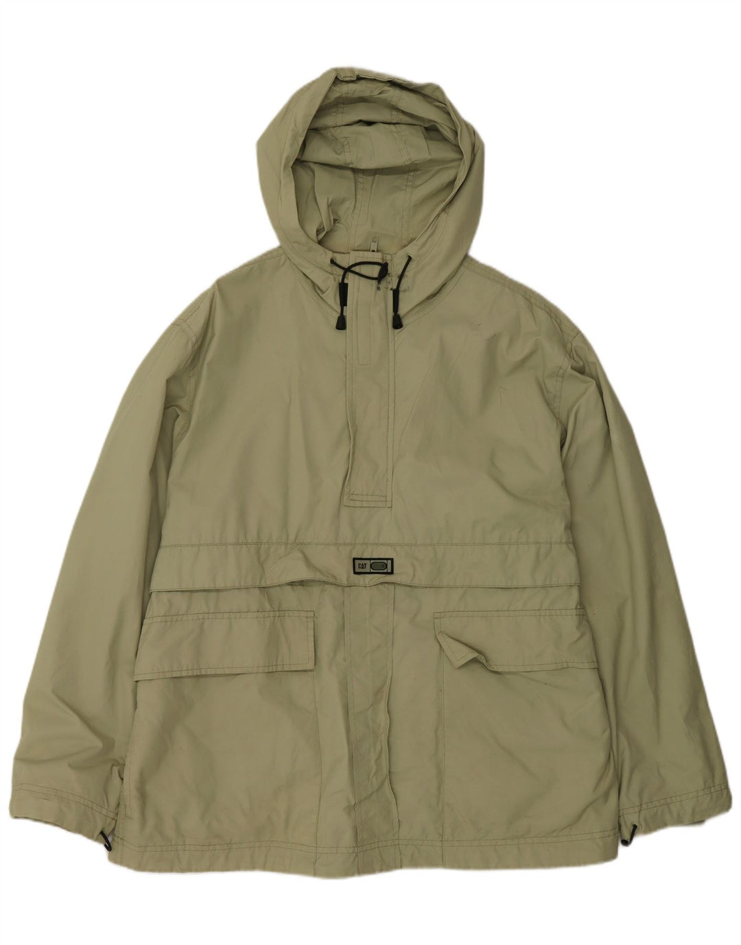 CAT Herren-Anorakjacke mit Kapuze, UK 40, Größe L, Khaki, Baumwolle