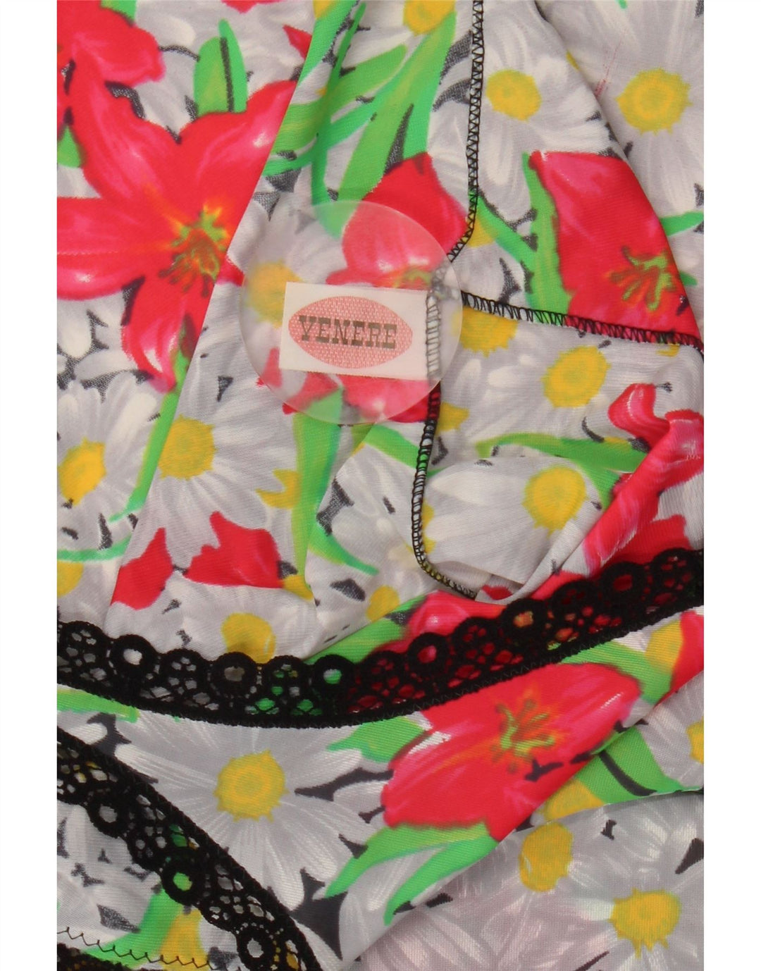 Vintage Damen Slip Kleid IT 46 Großes Mehrfarbiges Blumenmuster