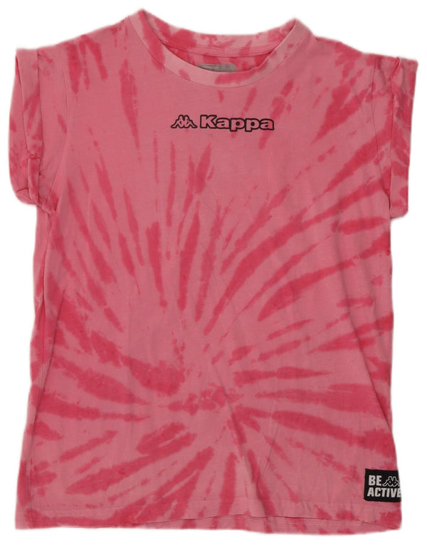 Kappa Grafik-T-Shirt für Damen, UK 14, mittelrosa, Batik-Baumwolle