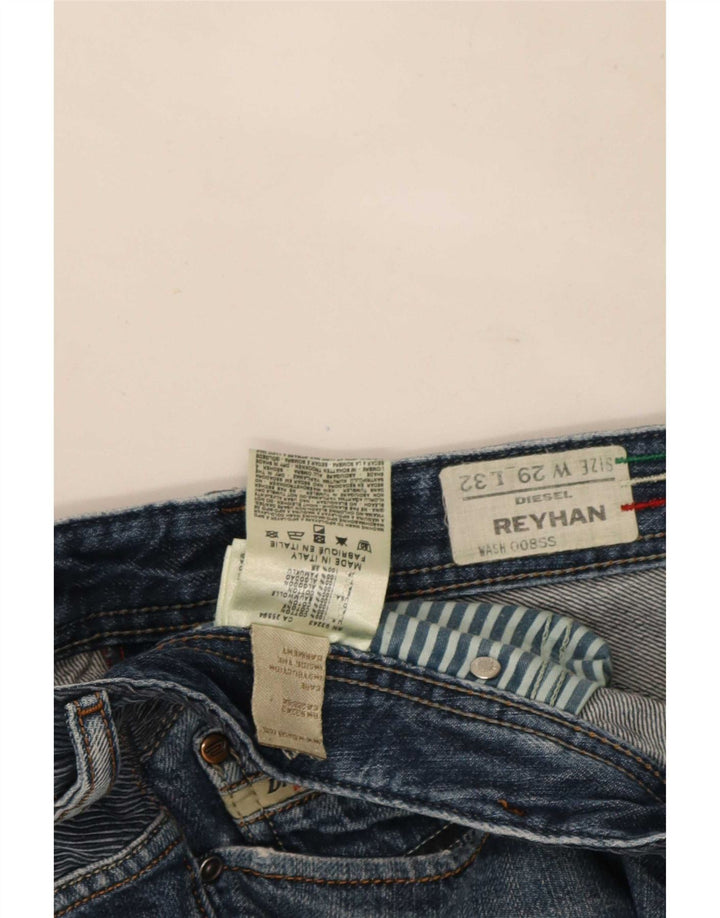 Diesel Herren Reyhan Bootcut Jeans W29 L32 Marineblau Baumwolle