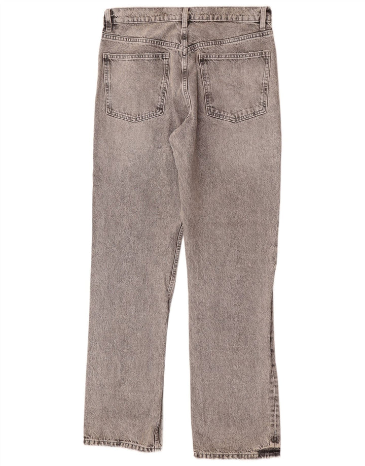Zara Damen Straight Jeans EU 40 Medium W30 L34 Graue Baumwolle
