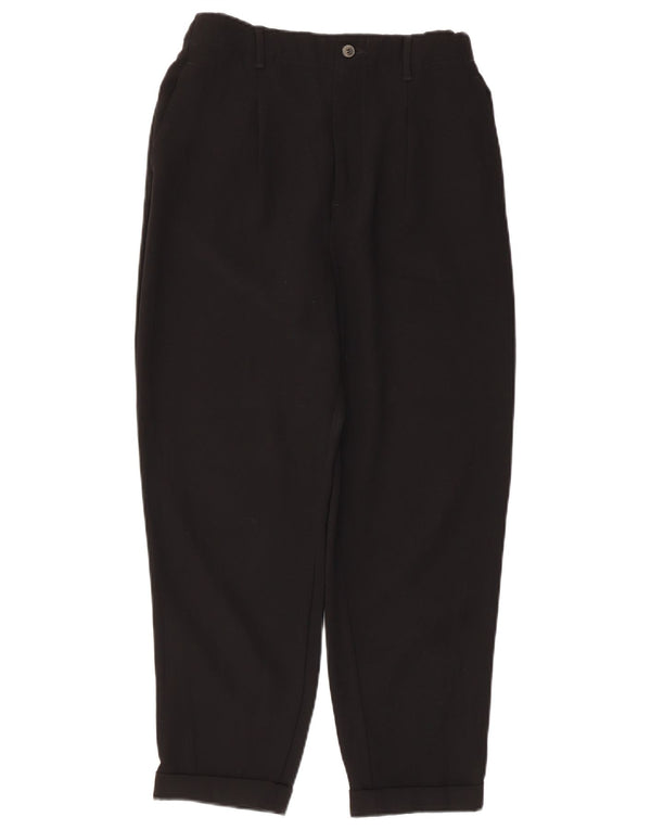 Zara Womens High Waist Pegged Cropped Trousers Small W26 L23 Black
