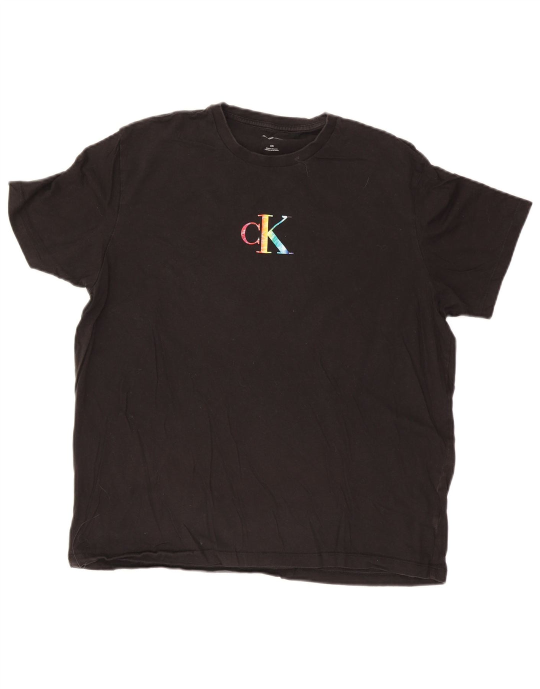 Calvin Klein Jeans Herren T-Shirt mit Grafik, Größe L, Schwarz