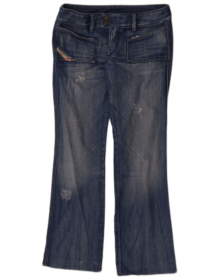 Diesel Distressed Bootcut-Jeans für Damen, W31, L29, blaue Baumwolle