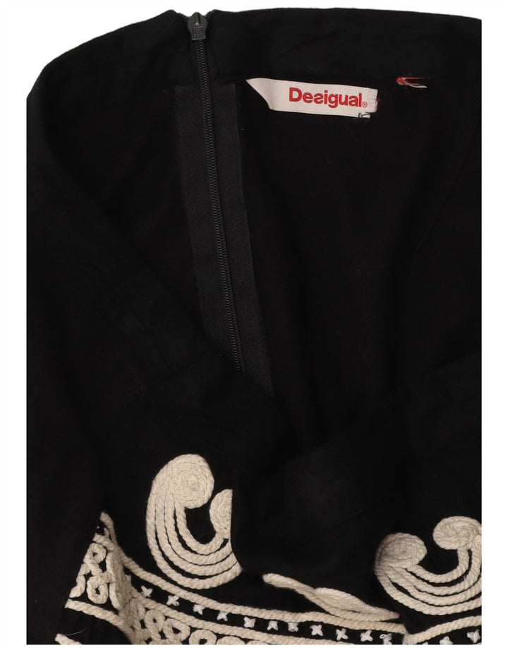 Desigual Damen A-Linien-Rock W34 Large Schwarz Paisley