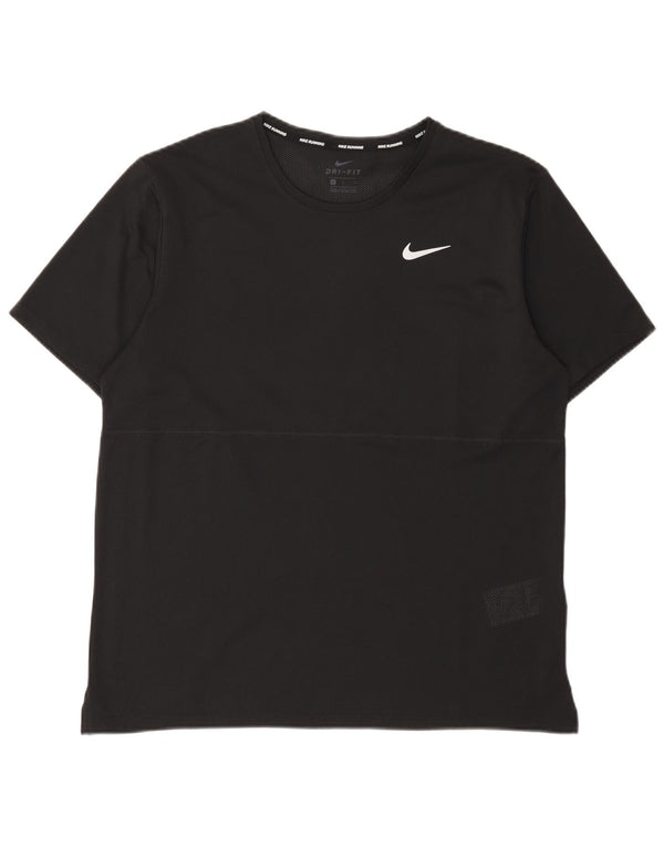 Nike Herren Dri Fit T-Shirt Top Large Schwarz Polyester