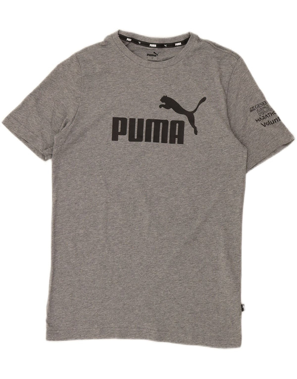 Puma Herren Grafik T-Shirt Top Small Grau Baumwolle