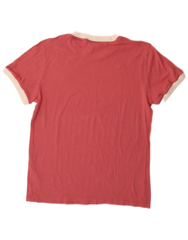 Adidas Damen Übergroßes T-Shirt Top UK 6 XS Rot Colourblock Baumwolle