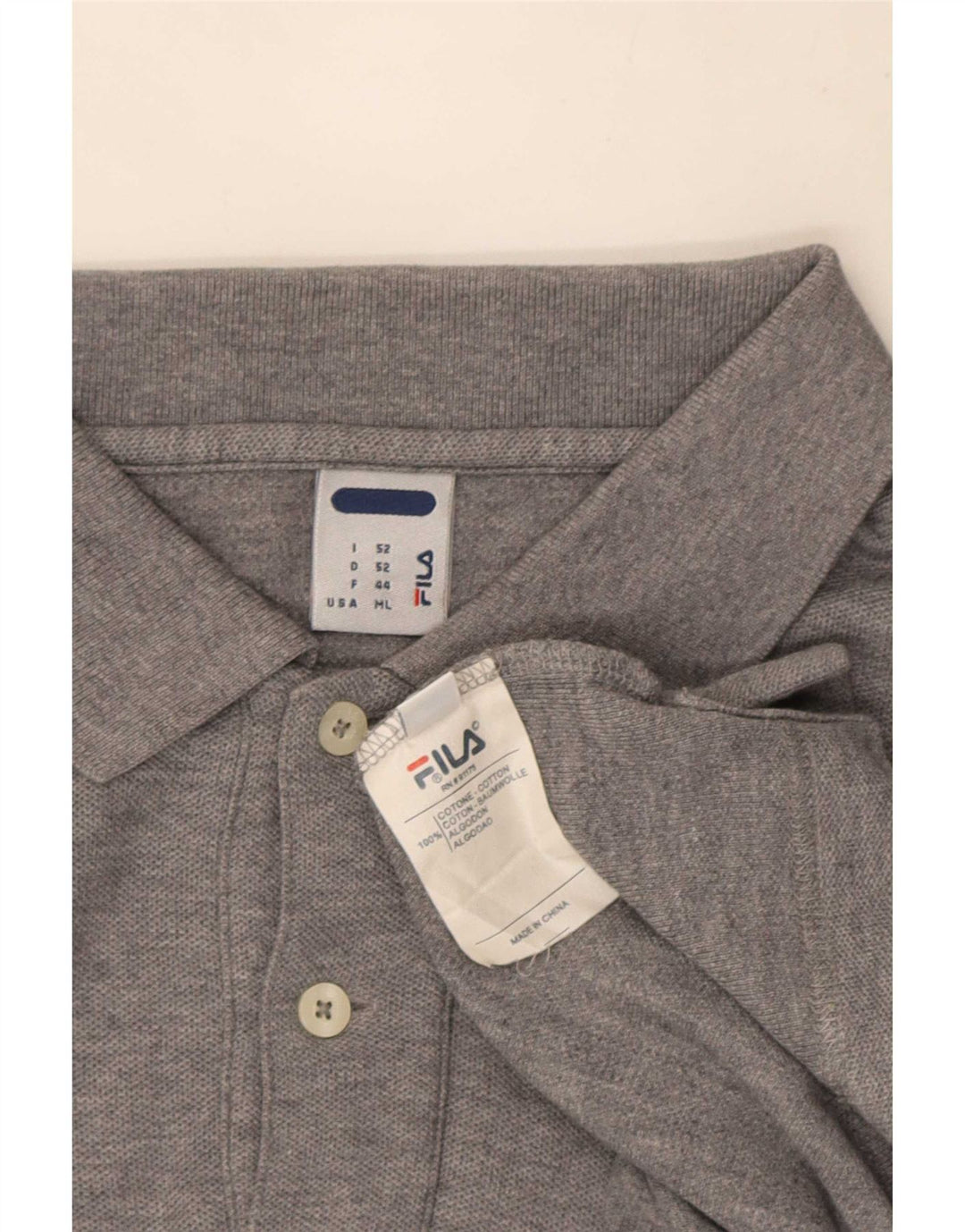 Fila Herren-Poloshirt aus mittelgrau gesprenkelter Baumwolle