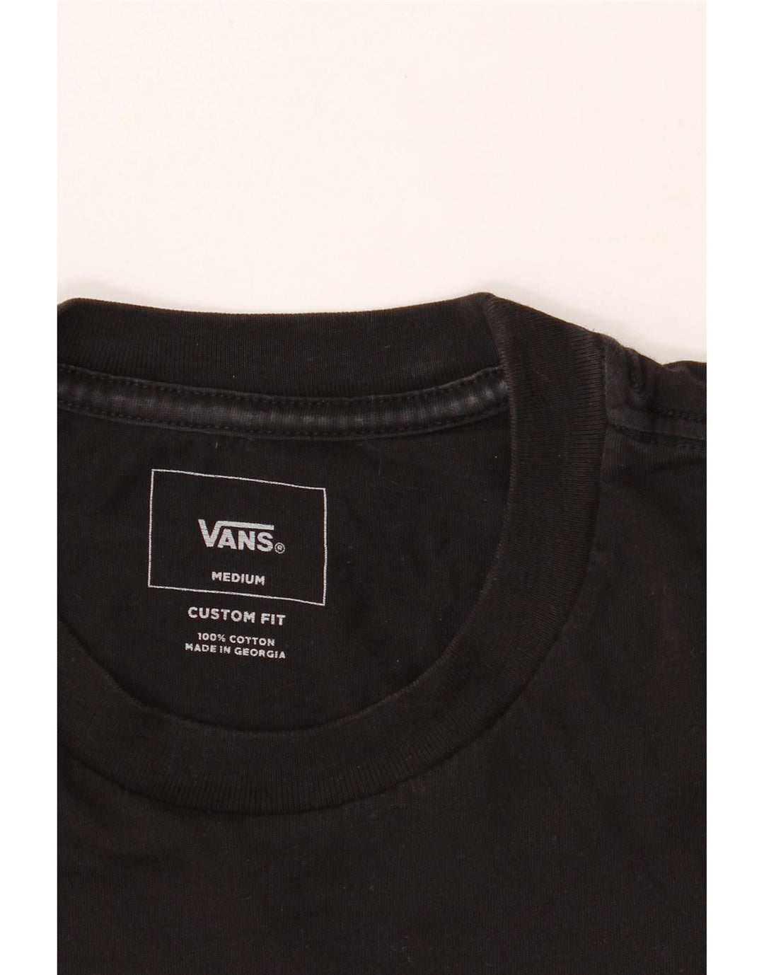 VANS Mens Custom Fit Graphic T-Shirt Top Medium Black Cotton Vintage Vans and Second-Hand Vans from Messina Hembry 