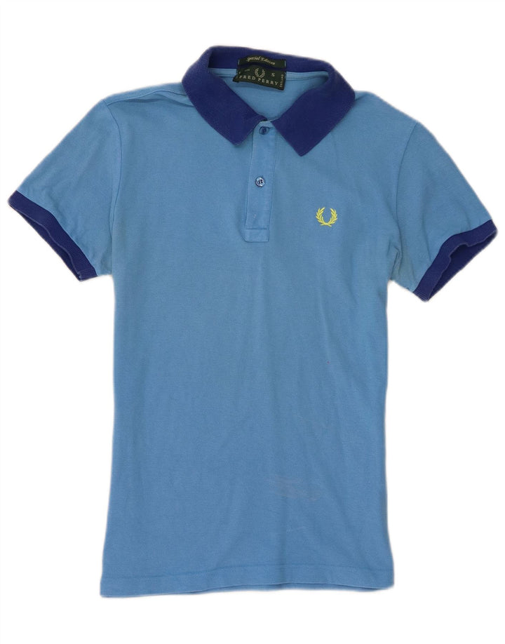Fred Perry Herren-Poloshirt, kleine blaue Baumwolle