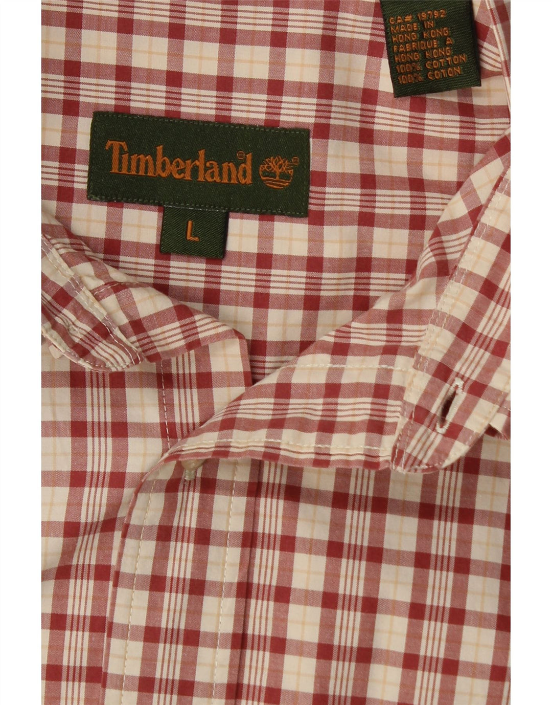 Timberland Herren-Hemd, groß, rot kariert, Baumwolle