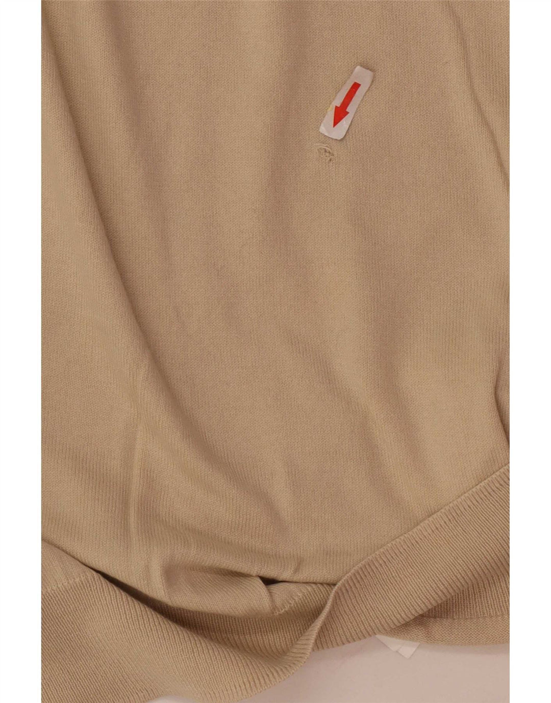 Zara Herren-Pullover mit V-Ausschnitt, groß, beige Baumwolle