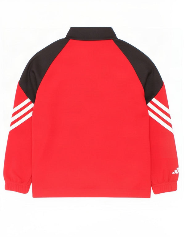 Adidas Jungen-Pullover-Trainingsoberteil mit Reißverschluss, 5–6 Jahre, XS, Rot, Farbblock