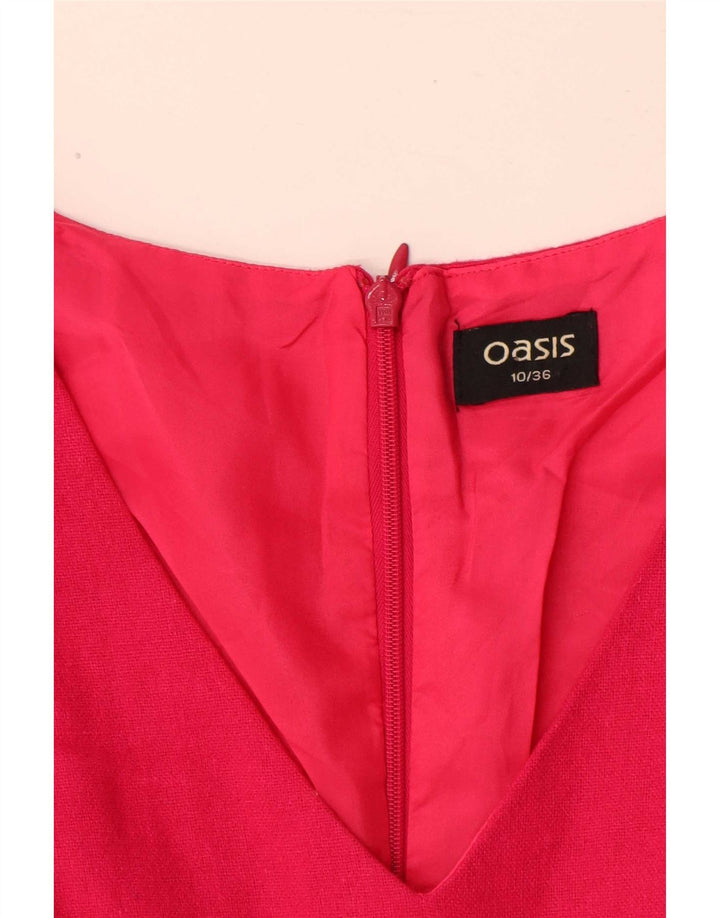 Oasis Damen A-Linien-Kleid UK 10 Small Rosa Wolle