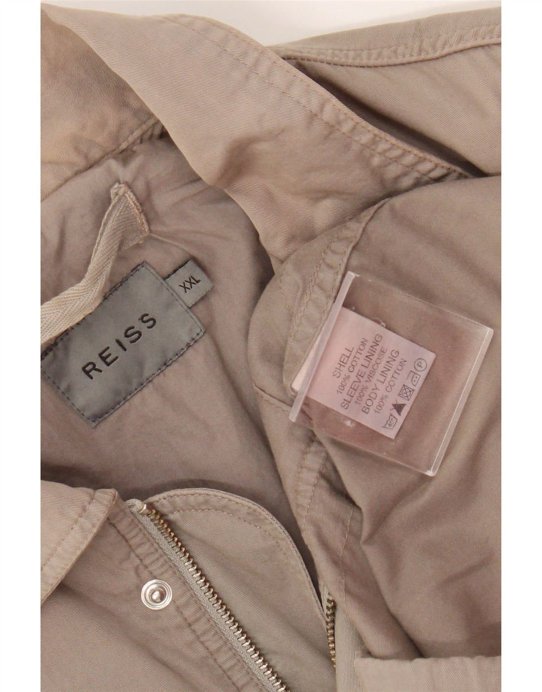 Reiss Herren Utility Jacke UK 44 2XL Beige Baumwolle