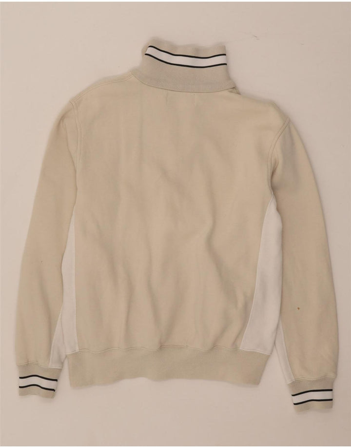 Kappa Damen-Sweatshirt mit Reißverschluss am Hals, UK 14, Mittelbeige, Farbblock