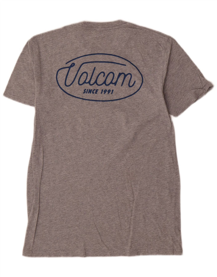 Volcom Herren-T-Shirt mit Grafik, Größe S, grau meliert, Baumwolle