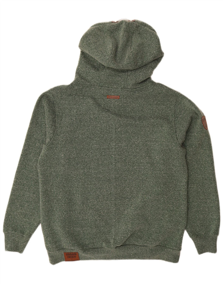 URBAN IRISH Herren Kapuzenpullover XL grün gefleckte Baumwolle