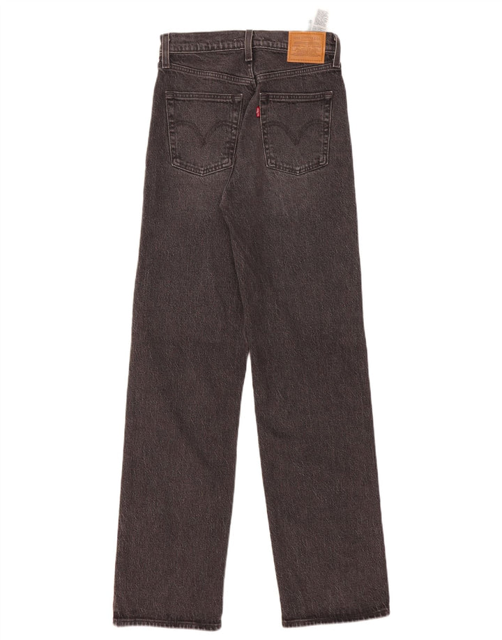 LEVI'S Damen Ribcage Straight Jeans W25 L32 Graue Baumwolle