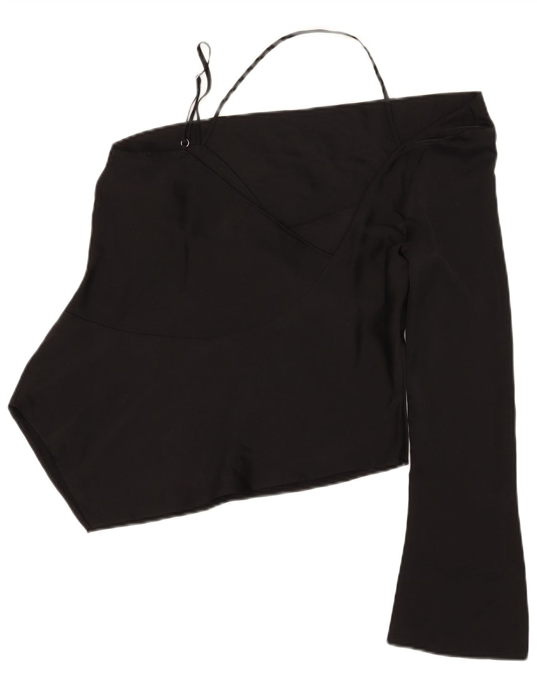 Topshop Damen Asymmetrisches One-Shoulder-Top UK 12 Medium Schwarz Polyester
