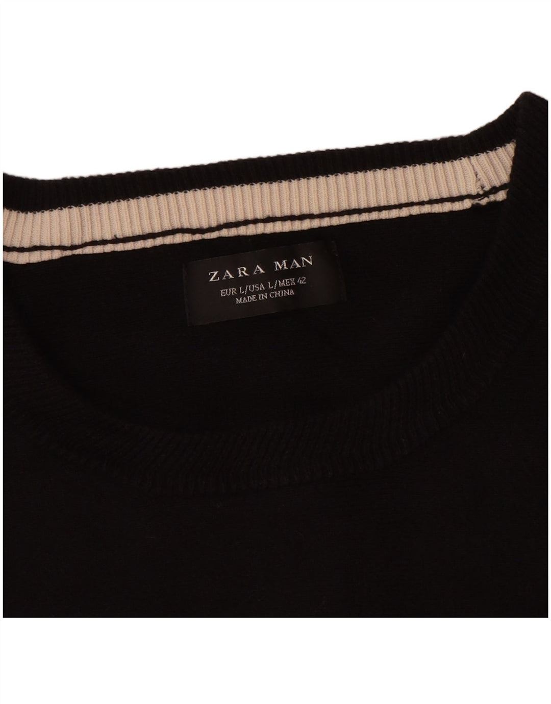 Zara Herren-Top, 3/4-Ärmel, groß, schwarz gestreift