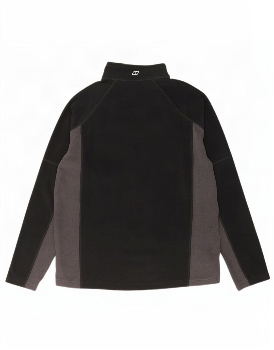 Berghaus Herren-Fleecepullover mit Reißverschluss am Hals, großes schwarzes Farbblock-Polyester