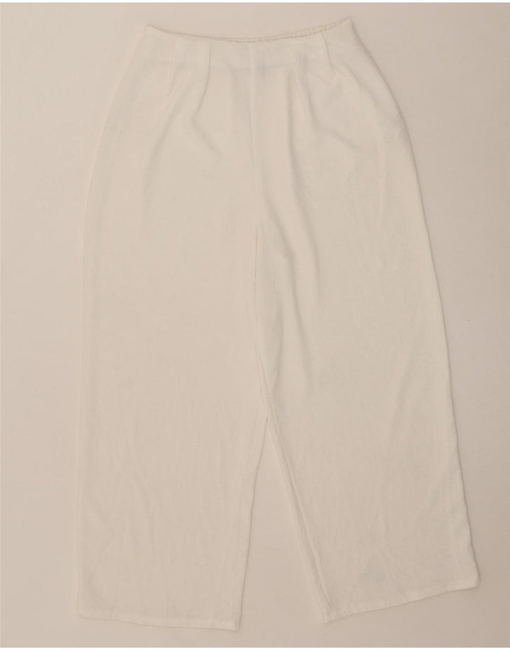 Zara Damen-Chinohose mit lockerer Passform, Größe M, W28, L25, Weiß, Polyester