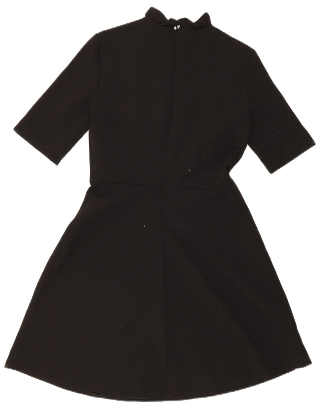 ZARA Damen-A-Linien-Kleid, Größe S, Schwarz, Blumenmuster, Polyester