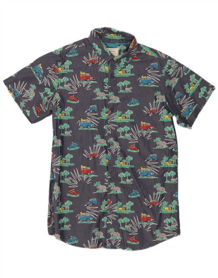 Mountain Warehouse Jungen-Hemd mit abstraktem Muster, Marineblau, 12–13 Jahre