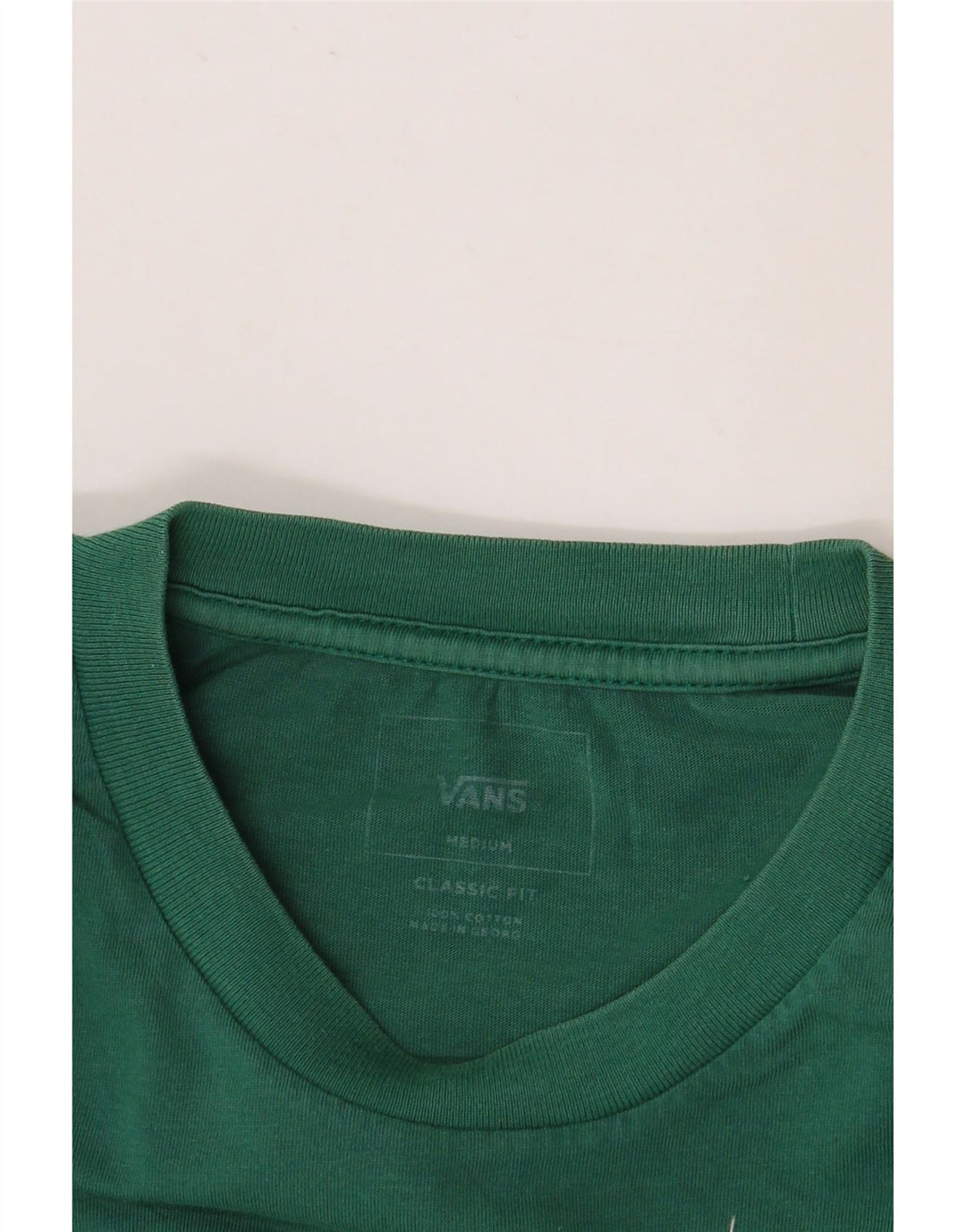 VANS Herren-T-Shirt mit klassischer Passform, mittelgrüner Baumwolle