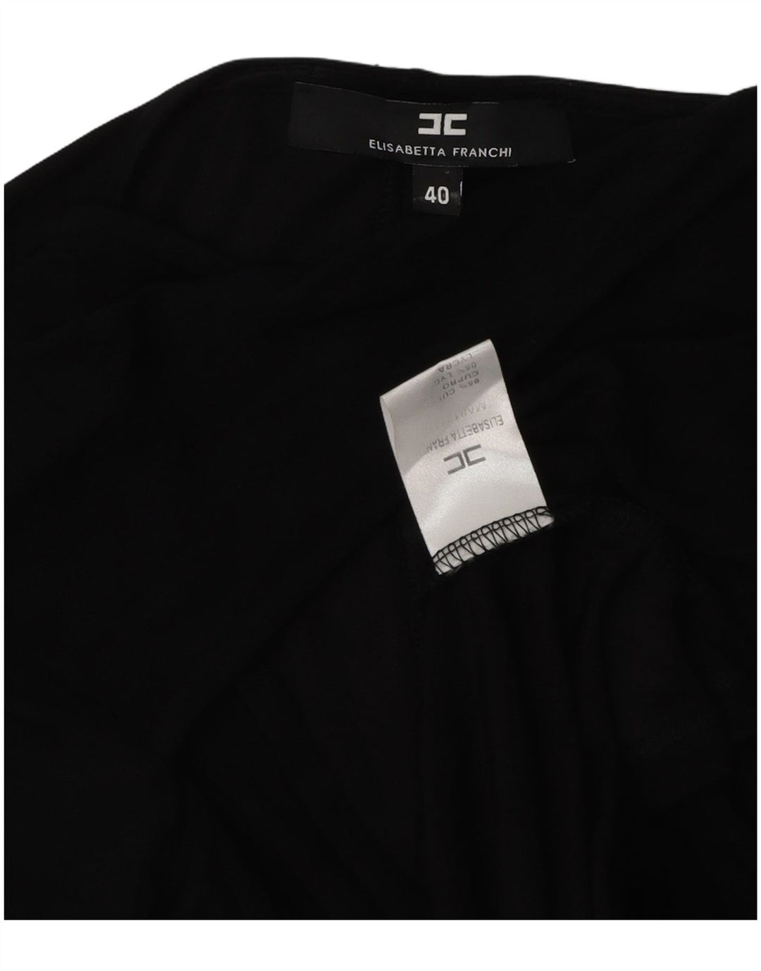 Elisabetta Franchi Damen Langarm-Blusenoberteil IT 40 Small Black Cupro