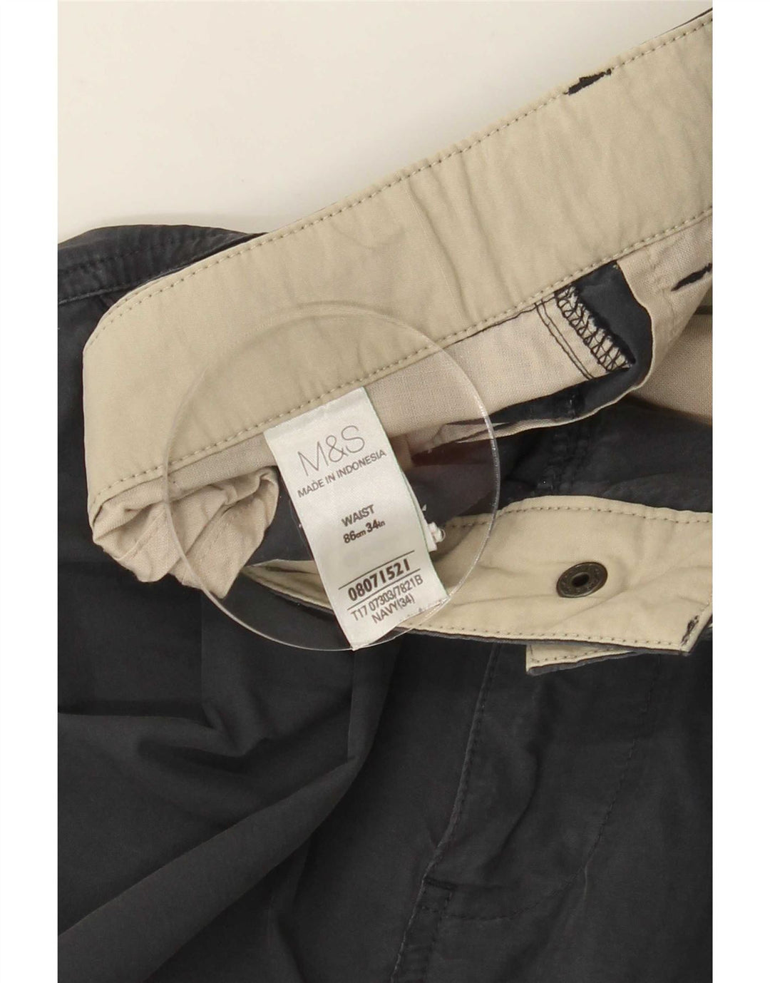Marks & Spencer Herren-Cargoshorts, Größe L, W34, Marineblau, Baumwolle
