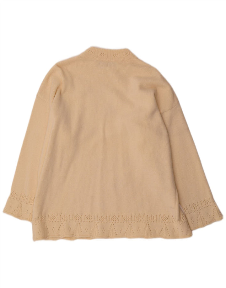 Stefanel Rollkragenpullover für Damen, Gr. 14, Mittel, gebrochenes Weiß, Blumenmuster