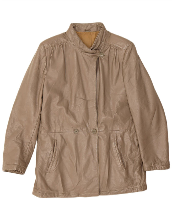 Bignami Damen Lederjacke IT 44 Mittelgrau