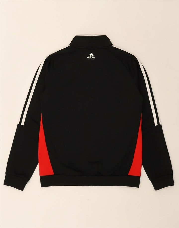 Adidas Jungen Grafik-Trainingsanzug-Top-Jacke, 11–12 Jahre, schwarzes Farbblockdesign