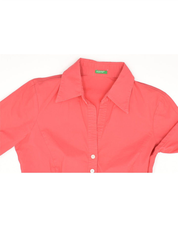 BENETTON Womens Pullover Shirt UK 12 Medium Pink | Vintage Benetton | Thrift | Second-Hand Benetton | Used Clothing | Messina Hembry 