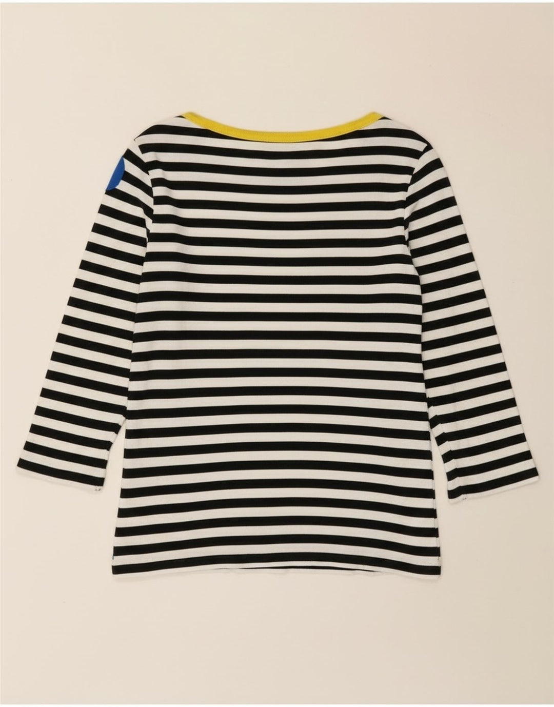 Benetton Damen-Top mit 3/4-Ärmeln, Größe S, Marineblau, gestreift