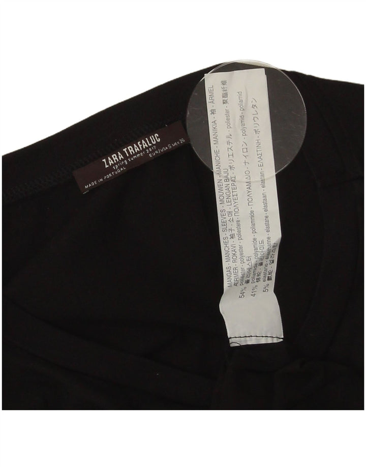 Zara Damen-Tunika-Oberteil mit Grafik, UK 10, Größe S, Schwarz, Polyester