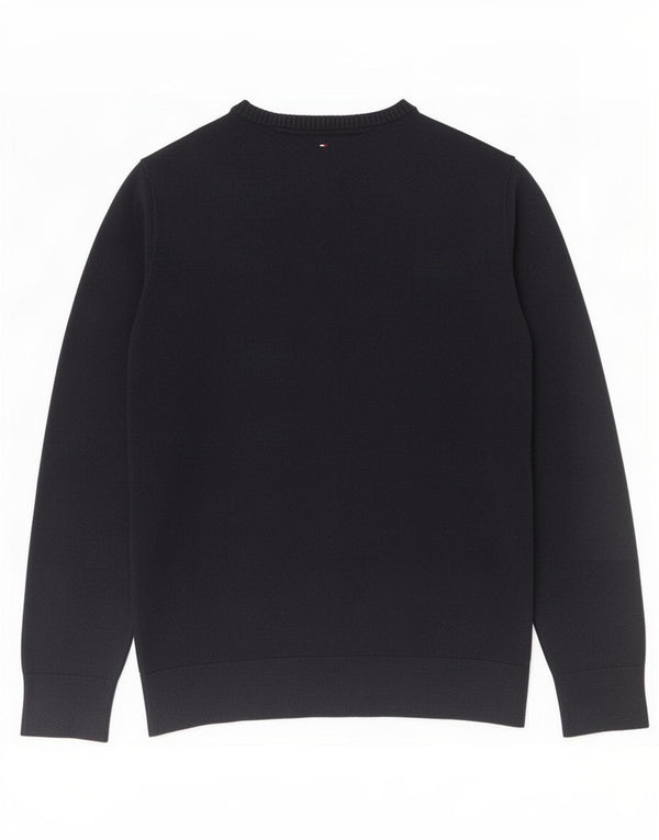 Tommy Hilfiger Jungen-Pullover mit V-Ausschnitt, 15–16 Jahre, marineblaue Baumwolle