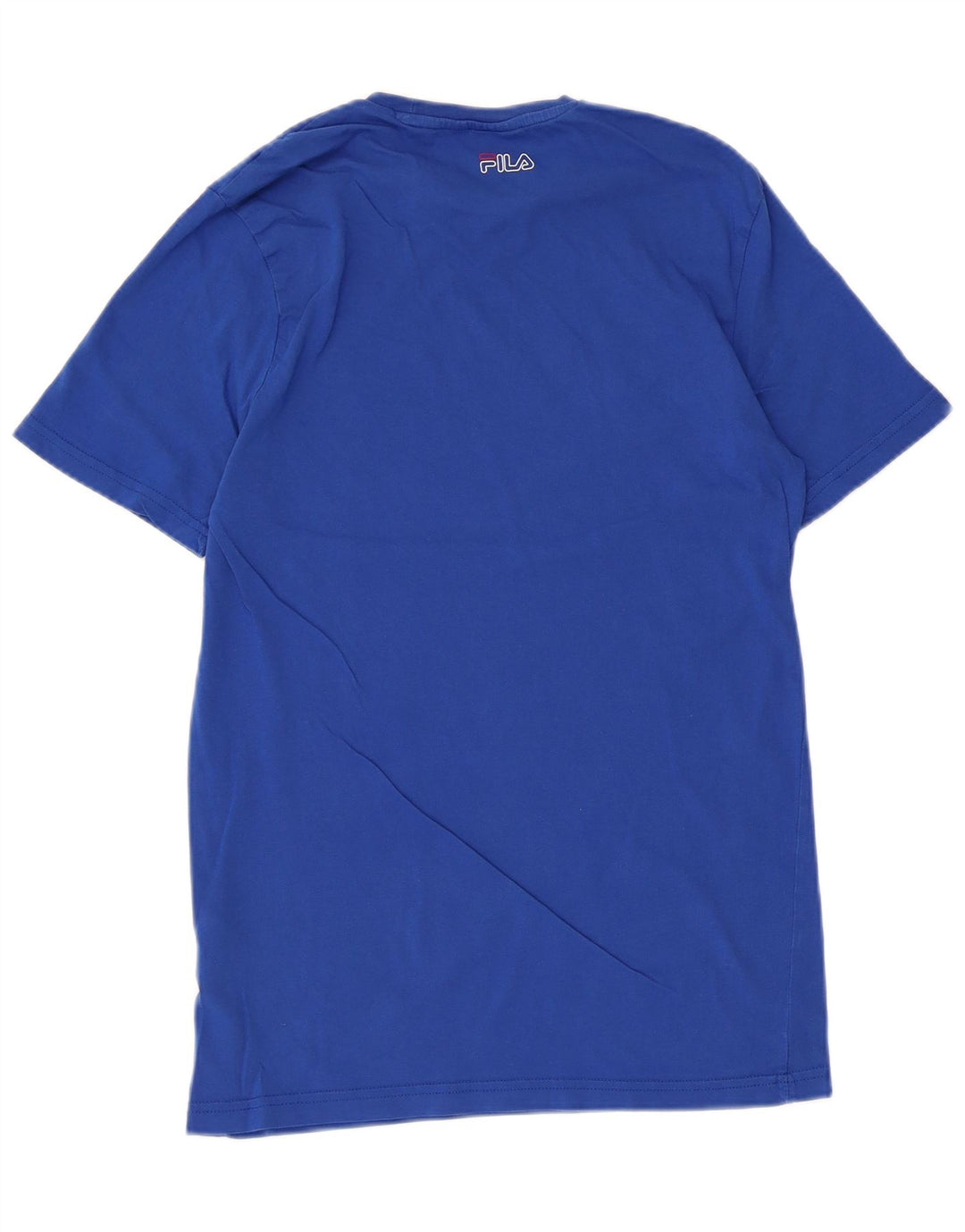 FILA Mens Graphic T-Shirt Top Small Blue Cotton