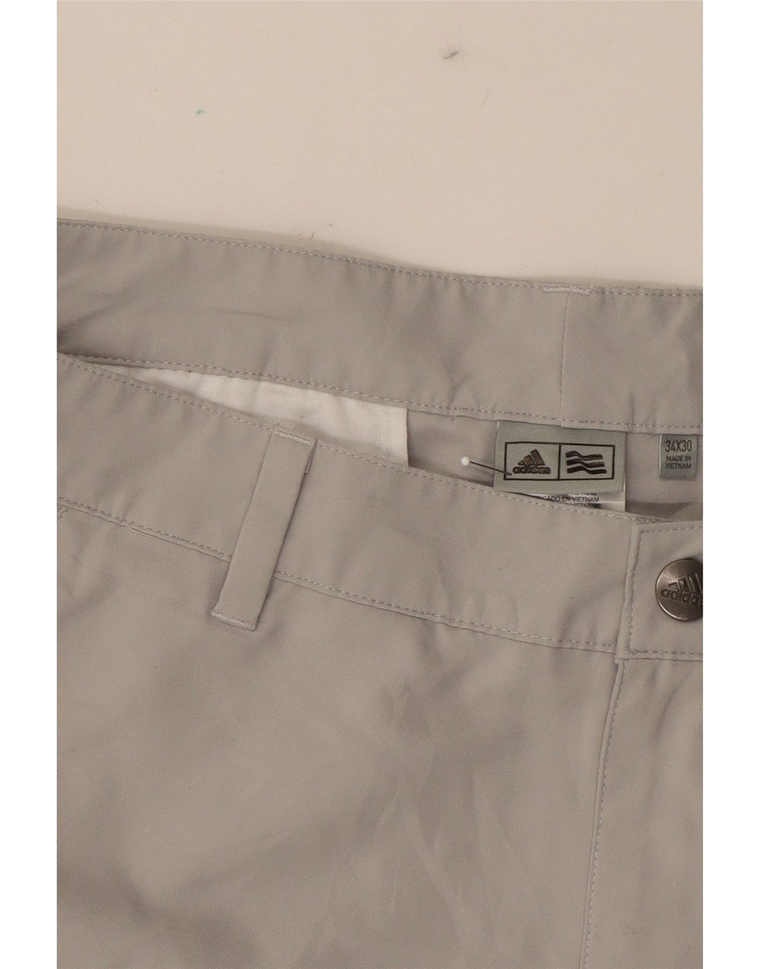 ADIDAS Mens Slim Chino Trousers W34  L30 Grey Polyester Vintage Adidas and Second-Hand Adidas from Messina Hembry 