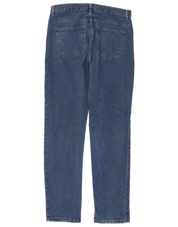Marks & Spencer Damen Straight Jeans UK 12 Medium W30 L30 Blaue Baumwolle