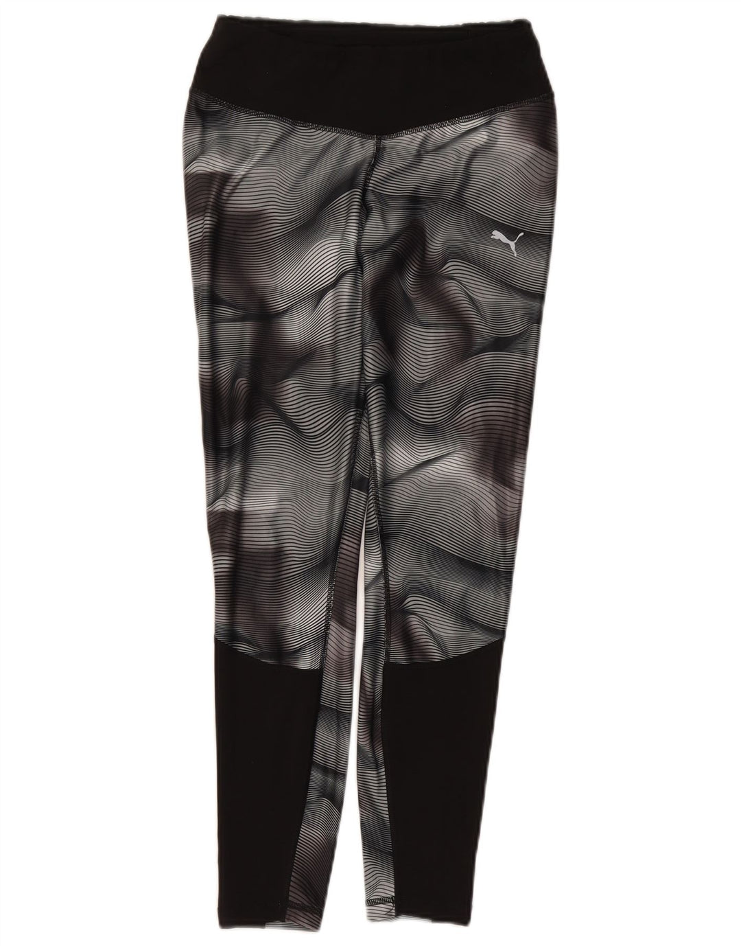 Puma Damen Leggings UK 12 Medium Schwarz gestreift