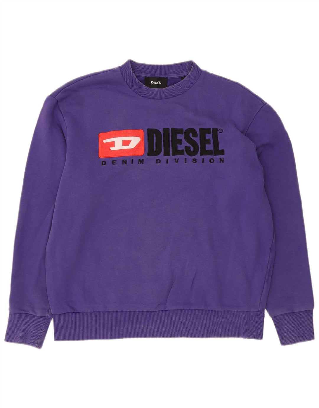 Diesel Herren Grafik-Sweatshirt-Pullover, kleines lila Baumwoll-Logo