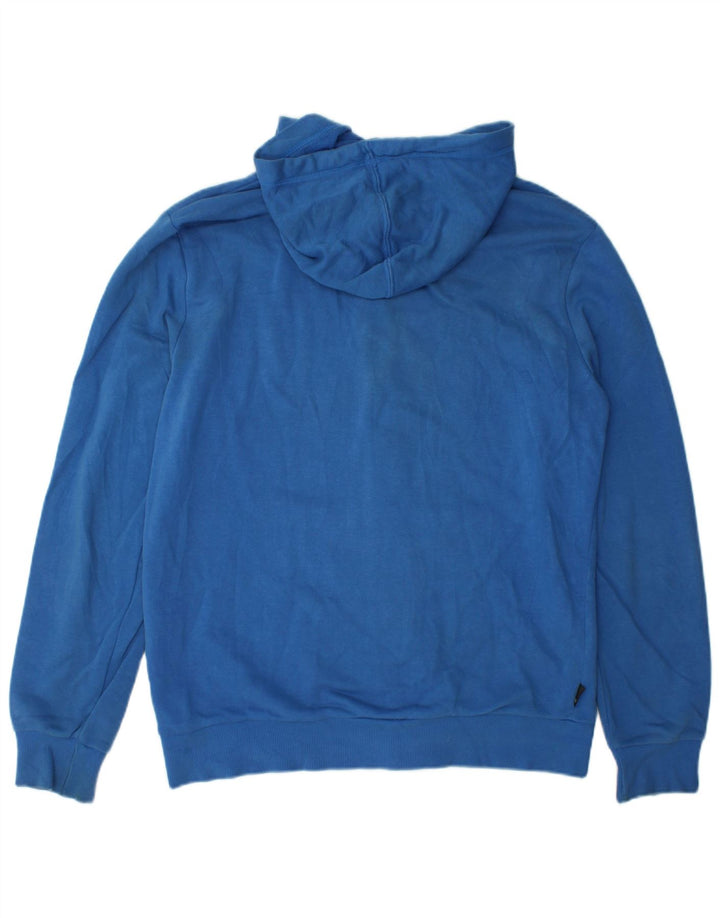 Puma Herren-Kapuzenpullover mit grafischem Reißverschluss, mittelblaue Baumwolle