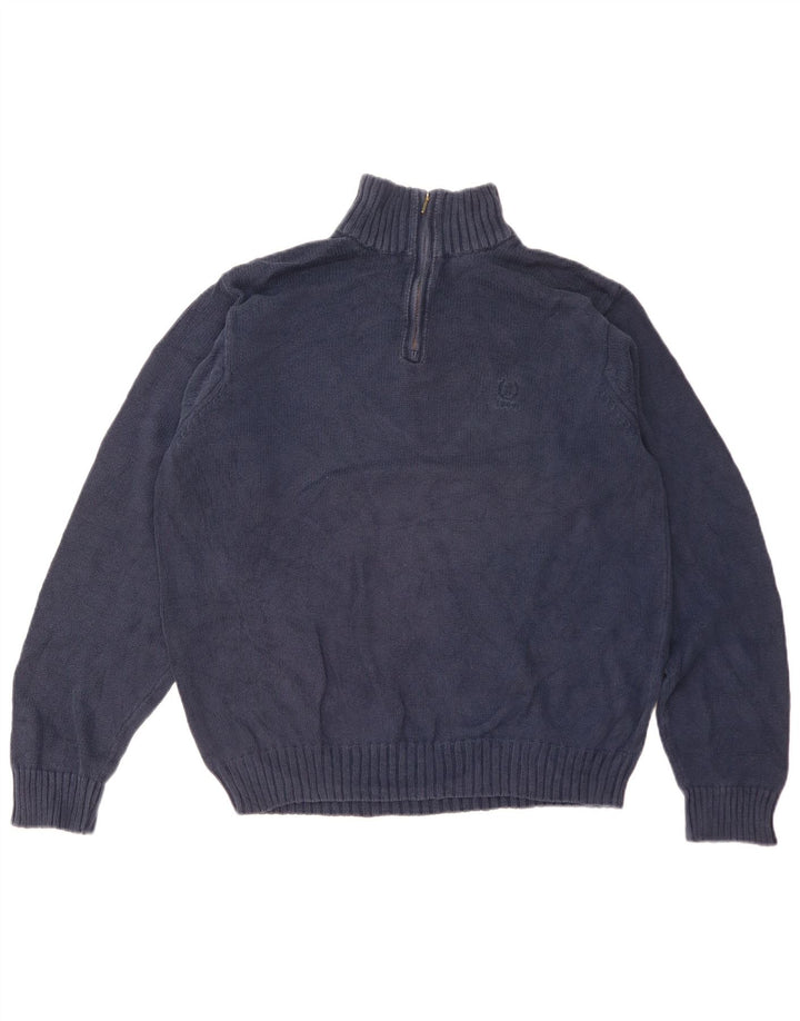 Izod Herren-Pullover mit Reißverschluss am Hals, mittelmarineblaue Baumwolle