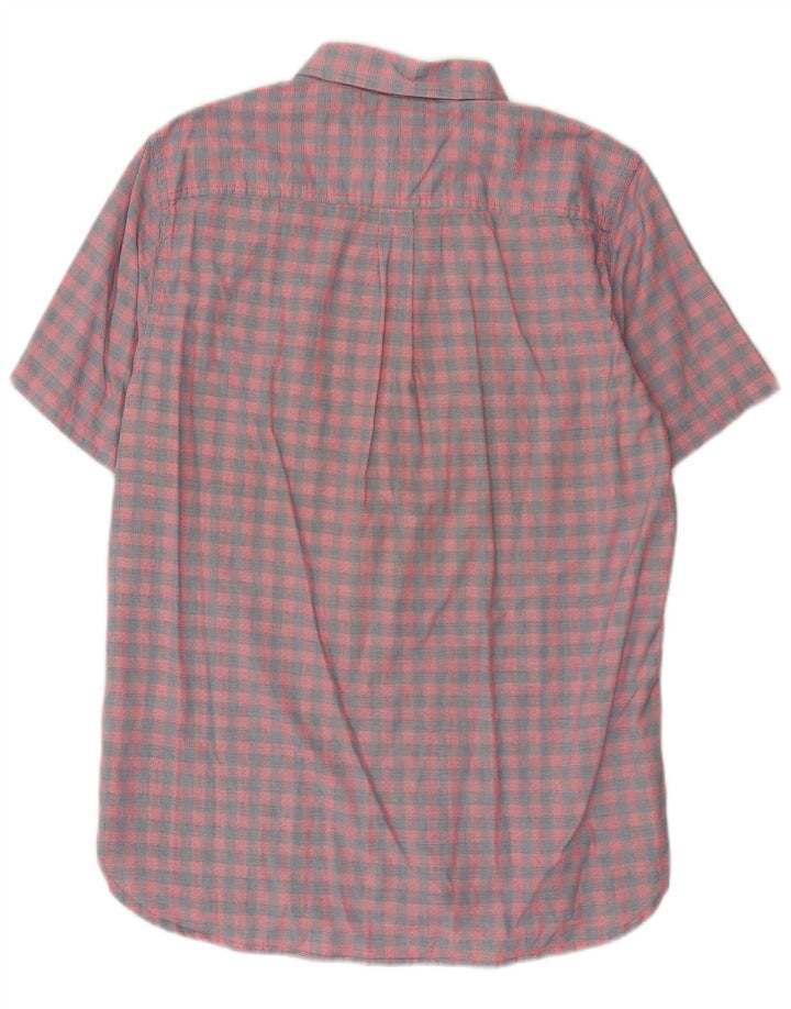 Superdry Herren Kurzarm-Hemd mit normaler Passform, groß, rosa kariert, Baumwolle